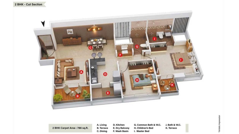 2 BHK Wing A/B