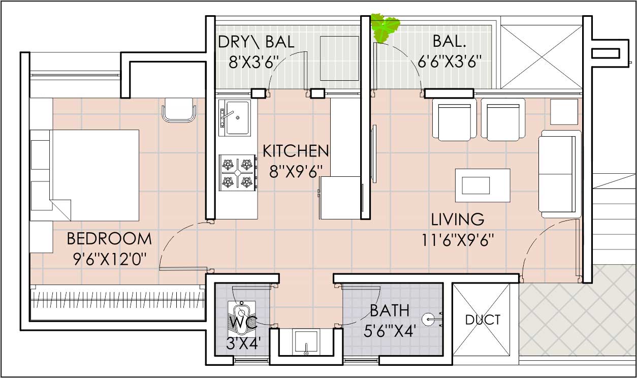 1 BHK - Dream Works Realtors